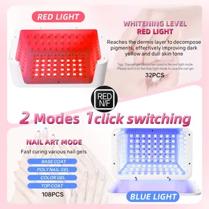 Lámpara de uñas LED UV de 480W para curar esmalte en gel, lámpara de uñas profesional de 140 LED con 4 ajustes de temporizador, función de blanqueamiento, herramientas de salón - Product Image 4
