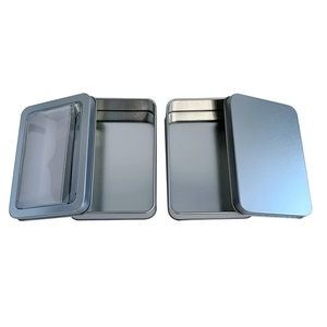 Pronto per la spedizione rettangolo argento metallo scatola di <span class=keywords><strong>latta</strong></span> Custom carte da gioco barattolo di <span class=keywords><strong>latta</strong></span> con inserto in schiuma titolare - Product Image 6