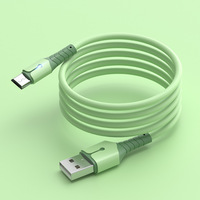 Câble de charge rapide 3A, gaine en silicone liquide PVC, Micro USB Type-C, conducteur en cuivre pur, 2m