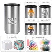 Vente en gros de refroidisseurs de bouteilles de bière multifonctionnels en acier inoxydable 304 à double paroi de 12 oz avec couvercle pour le camping et les fêtes
