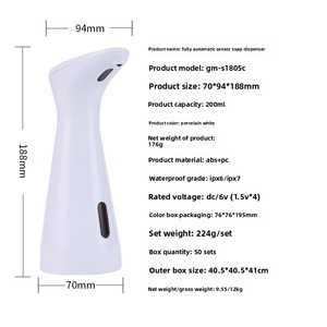 <span class=keywords><strong>Distributeur</strong></span> de désinfectant pour les mains de savon à capteur automatique compact ABS nouvellement modifié pour la <span class=keywords><strong>vaisselle</strong></span> plusieurs scénarios usine en gros - Product Image 4