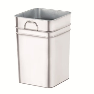 Poubelle carrée en acier galvanisé 31x25x43cm, insert pour poubelle extérieure, conteneur intérieur en métal - Product Image 4