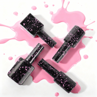 Flacon de vernis gel multicolore OEM/ODM, flacon de vernis à ongles personnalisé avec bouchon et pinceau, flacons en verre uniques pour le nail art au gel UV