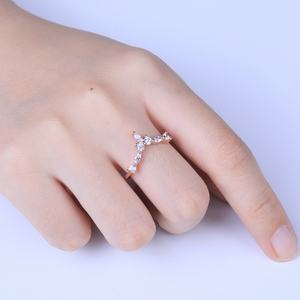 แหวนหมั้นเพชรรูปตัววีสำหรับเจ้าสาวกำหนดเอง TL-356รูปดาวดวงอาทิตย์สำหรับเจ้าสาว - Product Image 6