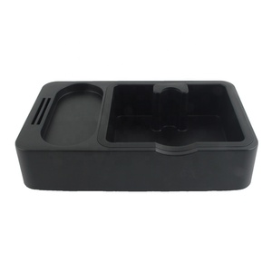 Caja de desechos para café espresso clásica de color negro con función dual de almacenamiento y apisonador, con contenedor extraíble - Product Image 1