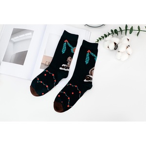 New Autumn Korean <b>Cat</b> Jacquard <b>Socks</b> Ins Trendy Mid Calf Cotton Women <b>Socks</b> - Product Image 2