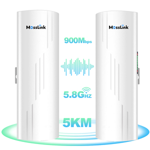 Mosslink 5km khoảng cách 5.8 gam 900Mbps PTP không dây để Ethernet cầu tầm xa điểm đến điểm ngoài trời Wifi cầu với WAN cổng - Product Image 1