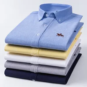 Camisas de Manga Larga <span class=keywords><strong>para</strong></span> <span class=keywords><strong>Hombre</strong></span> Talla Grande 6XL 100% Algodón Tipo Oxford Casuales Blancas Elegantes - Product Image 4