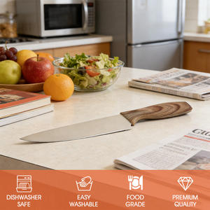 Couteau <span class=keywords><strong>de</strong></span> <span class=keywords><strong>chef</strong></span> robuste Maisons - Manche en bois, lame en acier inoxydable, écologique et durable - Product Image 5