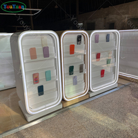 Vitrine d'exposition pour téléphones portables en bois avec porte coulissante pour centre commercial – Présentoir de vente en gros et au détail
