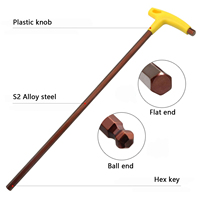 3-10mm kepala plastik T menangani ekstra panjang paduan S2 baja datar/ujung bola Hex kunci Allen torsi kunci pas