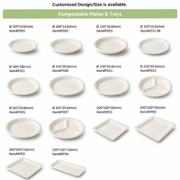 Assiette ronde de 6 pouces en pulpe de bagasse, vaisselle moulée en fibre naturelle, bord côtelé, pour l'emballage alimentaire, la boulangerie et la restauration