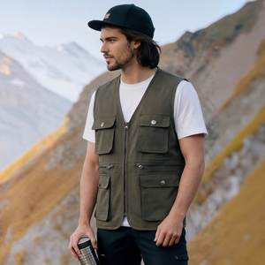 Gilet fin à séchage rapide pour homme RCX, gilet décontracté multi-poches pour la photographie et la pêche, <span class=keywords><strong>veste</strong></span> <span class=keywords><strong>sans</strong></span> manches pour le printemps et l'été - Product Image 2