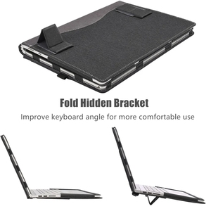 Ventas al por mayor para <span class=keywords><strong>Samsung</strong></span> Galaxy <span class=keywords><strong>Book</strong></span> 3 360 13,3 pulgadas de cuero portátil anticaída funda protectora con soporte (negro) - Product Image 3