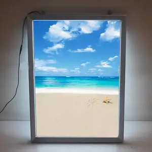 24 ''x 36'' 슬림 Led 디스플레이 라이트 박스 프레임 벽걸이 형 조명 광고 Led 포스터 표시