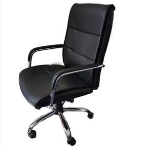 Chaises de bureau de style classique pivotantes à dossier haut en cuir pour le personnel - Product Image 2