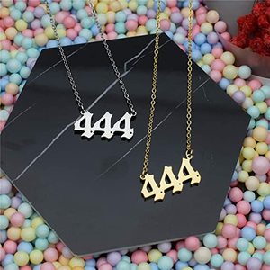 Collana con Numero Angelico per Donne, Placcata Oro, Delicata, con Ciondoli 111 222 333 444 555 666 777 888 999, Gioielli Numerologici - Product Image 4