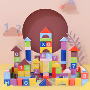 子供のための木制ビルディングブロックセット,カラフルなアルファベット番号教育玩具,ストレージバケット付き,早期学习スタッキングブロック - Product Image 4