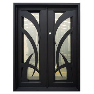 <span class=keywords><strong>Portail</strong></span> de sécurité en acier forgé pour entrée de villa, design moderne européen, avec vitrine latérale et quincaillerie, à prix abordable - Product Image 2