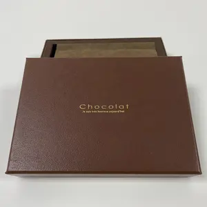 쿠션 패드가있는 럭셔리 클래식 다크 브라운 초콜릿 상자 수제 공예 초콜릿 트뤼플 포장 상자