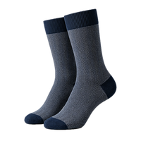Chaussettes habillées pour homme, en coton doux, anti-humidité, motif géométrique croisé, avec bord élastique, pour le bureau