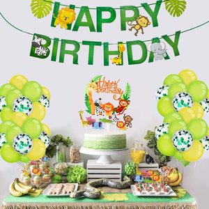 1 Decorazione per Torta <span class=keywords><strong>a</strong></span> Tema Animale + 35 Decorazioni per Cupcake con Animali dello Zoo, Kit Decorativo per Torta Safari nella Giungla, Decorazione per Baby Shower con Animali dello Zoo - Product Image 6