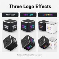 Altavoz Cúbico con Logotipo Personalizado y Luz LED, Mini Altavoz Inalámbrico Portátil para Regalos Corporativos