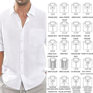 Camicie da <span class=keywords><strong>Uomo</strong></span> OEM Casual con Colletto Rovesciato <span class=keywords><strong>a</strong></span> <span class=keywords><strong>Righe</strong></span> Maniche Lunghe Business Casual con Bottoni in <span class=keywords><strong>Lino</strong></span> Tinta Unita - Product Image 3