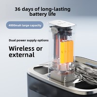 Fontaine à eau intelligente sans fil pour animaux de compagnie, grande capacité 4L, en acier inoxydable et plastique, étanche, avec fenêtre de visualisation et distribution automatique d'eau