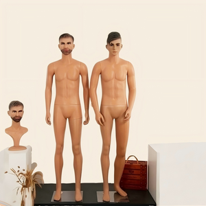 Loja de roupas Modelo Props Men's Hard Hair Station Modelo Window Display Rack Simulação Corpo Humano Cor da pele Modelo Rack - Product Image 1