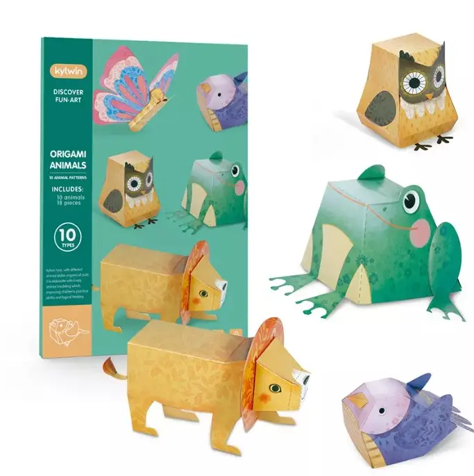 10 Styles DIY Art 3D Origami Paper Craft Toy Animals Manual Handmade Folding Card Educational Early Learning Toy For Kid