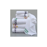 Serviette de bain tissée en coton 100% blanc 5 étoiles, 21/2 fils, logo brodé, hypoallergénique, hautement absorbante, antimicrobienne, écologique