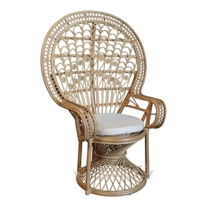 Phong cách mộc mạc cao trở lại con công mây tự nhiên Ngai Vàng Ghế nhựa wicker cho hội trường khách sạn bên ngoài sử dụng bên - Product Image 2