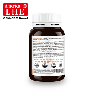 Fabricant OEM de compléments alimentaires à base de champignons Shecome, stimulant la santé du cerveau, l'énergie et la vitalité pour adultes, capsules de complexe de champignons - Product Image 4