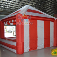 Tente de stand gonflable commerciale Style de carnaval rayé blanc rouge pour la publicité de décrochage de nourriture de promotion de fête en plein air de location