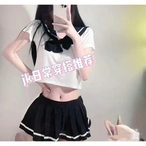 Tenue d'écolière sexy, uniforme japonais JK, costume de marin séduisant, jupe courte tendance, ensemble provocateur pour boîte de nuit. - Product Image 3