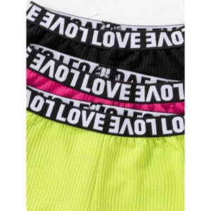 Sporty Activewear <strong>Neon</strong> Bright Colors Ribbed Fabric Cropped Tank Top Letter Print Elastic Waistband Girl Customize <strong>Kids</strong> <strong>Clothes</strong> - Product Image 6