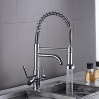 Robinet de cuisine moderne flexible en laiton à bec extractible, monotrou, à poser sur le plan, mitigeur eau chaude et froide, vente en gros