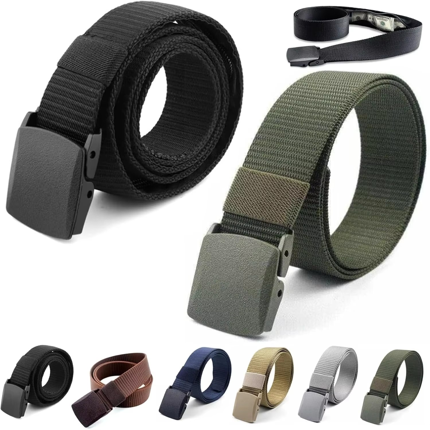 MHK Plastic Buckle Nylon Webbing Waist Belt Cash Anti Theft Portable Hidden Money Strap Belt Waist Pack Belt 120cm