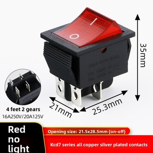 kcd4 boat-type <b>switch</b> with light, four-pin rocker <b>switch</b>, two-position boat-type electric cooker <b>power</b> <b>switch</b>, silver contacts, - Product Image 6