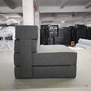 ที่นอนพับได้สีเทาเข้ม, ที่นอนโฟมพับสามทบ4นิ้วพร้อมที่คลุมผ้าซักได้เบาะโซฟาวาง<span class=keywords><strong>พื้น</strong></span> - Product Image 3