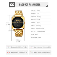 Nuevo Reloj Skmei 2413 para Hombre, Reloj de Cuarzo Cuadrado de Negocios, Resistente al Agua 3ATM, Reloj de Pulsera Formal para Oficina
