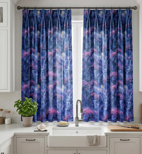 Cortina de Terciopelo con Diseño de Cascada y Flores de Cerezo, Inspirada en la Naturaleza, Cortina Opaca para Ventana, Decoración Elegante para Oscurecer la Habitación - Product Image 4