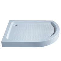 Baide Design Moderne Walk-In Surface Courbée Complète Salle De Bains Base De Douche Autoportante En Acrylique Coin Receveur De Douche Blanc