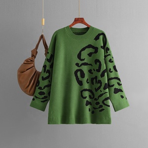 Maglione Jacquard Lavorato a <span class=keywords><strong>Maglia</strong></span> da Donna, Nuovo Pullover Autunno-Inverno a Maniche Lunghe, <span class=keywords><strong>Maglia</strong></span> Base a Mezza Lunghezza - Product Image 2