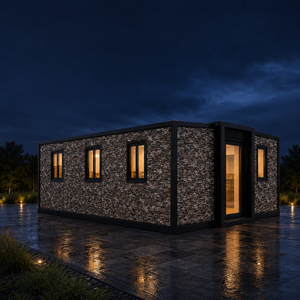 บ้านสำเร็จรูป NewGen Tiny Homes โมเดิร์น คอนเทนเนอร์เฮาส์ ขนาด 20 ฟุต รูปทรงสี่เหลี่ยมผืนผ้า ดีไซน์มินิมอล โครงสร้างกันน้ำ ขยายได้ - Product Image 1