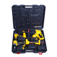Kit d'outils sans fil à couple élevé 4 pièces, perceuse, meuleuse, clé à chocs, ensemble d'alimentation 21V pour la réparation automobile