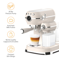 NOUVELLE Machine à café expresso semi-automatique française électrique pour la maison, mousseur à lait automatique, couleur personnalisée, 20 bars, design rétro