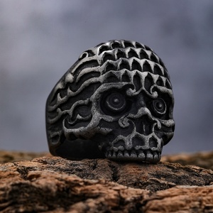 Nhà Máy instock Vintage <span class=keywords><strong>Punk</strong></span> Nhẫn <span class=keywords><strong>Set</strong></span>, thép không gỉ Gothic Biker Nhẫn Skeleton Skull Nhẫn size7-13 - Product Image 1