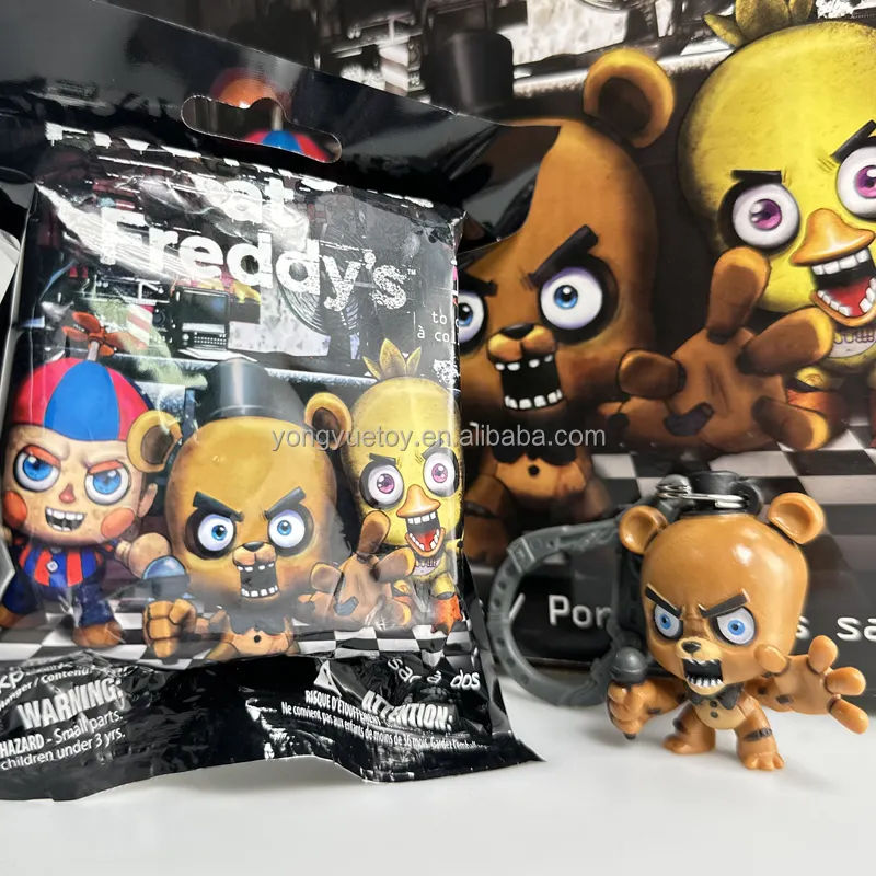 Custom Made FNAF 3D gantungan kunci plastik tas buta klip 5 malam di Freddy's Figure mainan Midnight Bear buta kotak liontin gantungan kunci